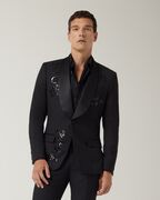 Slim fit shawl collar tuxedo jacket, Black Chintz, hi-res